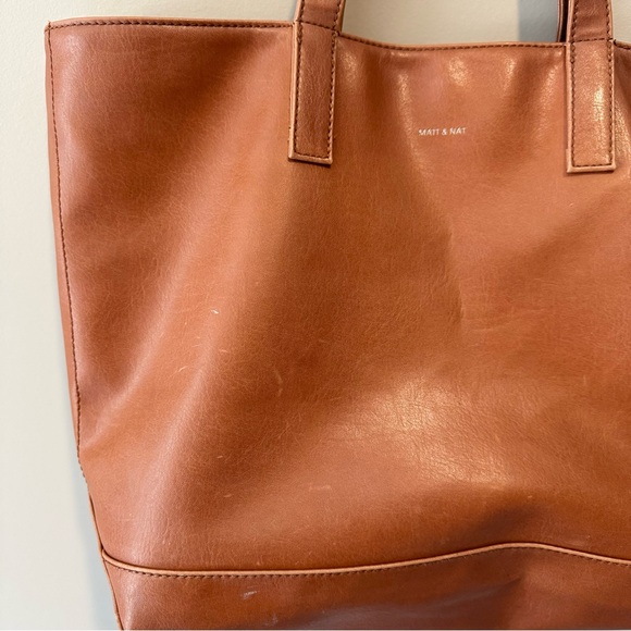 Matt & Nat Cognac Brown Vegan Leather Tote Purse - Picture 2 of 5
